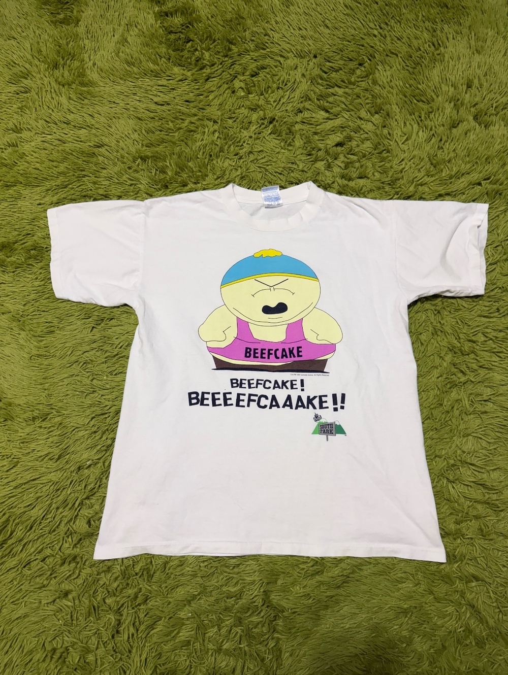 Vintage South Park Cartman Beefcake T-shirt Size Large Comedy Central 1997